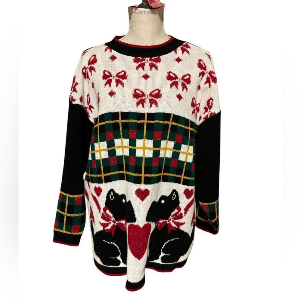 Vintage 80s/90s JJ Brown Scotty dogs Christmas sweater